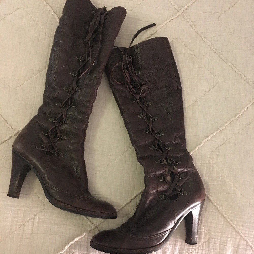 Marc Jacobs Shearling Fleece lined lace up boots